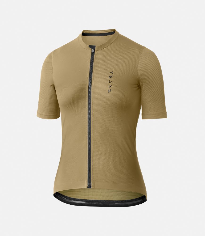 women cycling jersey olive green front mirai pedaled