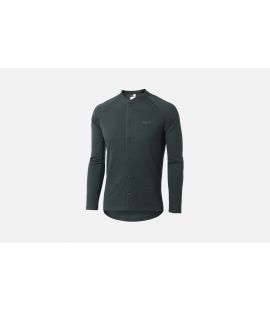 men all road merino cyling jersey long sleeve charcoal grey jary pedaled still life front