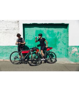 men internode cycling half frame bag coral red odyssey pedaled action