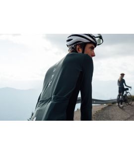 men long sleeve jersey back pocket forest green mirai pedaled